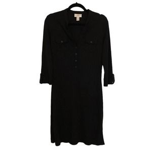 Ann Taylor LOFT Black Shirt Dress Size 6